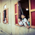 Myanmar village school children