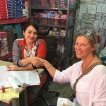 Michal visiting local stationery store to purchase supplies