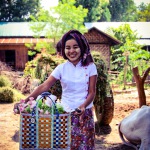 Myanmar villager and artisan with bicycle and Mowgs bike basket